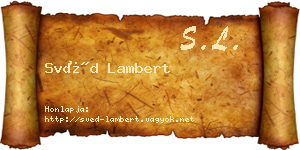 Svéd Lambert névjegykártya